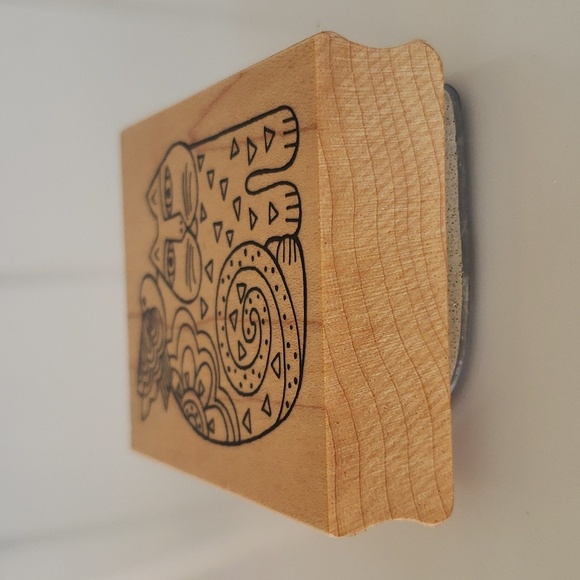 Laurel Burch Stamp 51296 Laurel Burch Cat Stamp Bird Cat - Picture 2 of 9